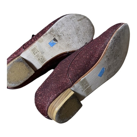 Modesto Red Glitter Oxford Shoes Size 8 – Sparkly Lace-Up Flats Lace Up - Picture 6 of 7